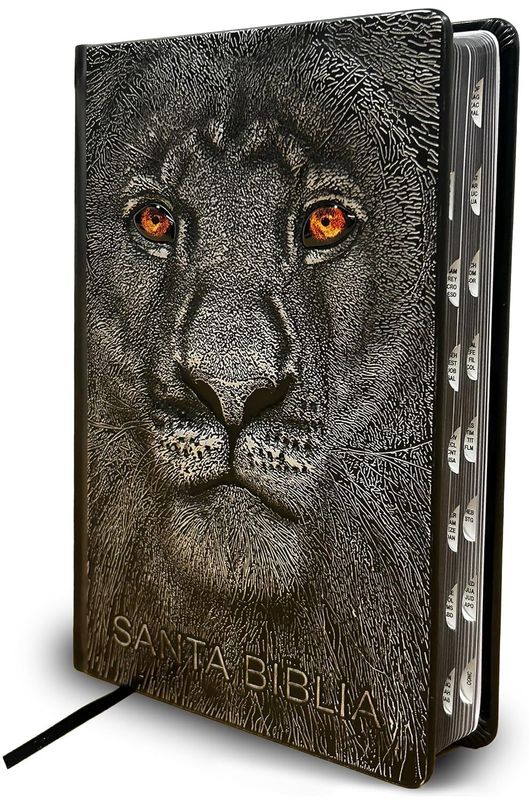 Biblia RVR 1960 León de Judá edición especial plateada  con índice (Free Shipping)