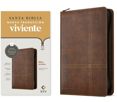 Biblia NTV ultrafina de zíper, con Filament Café (Free Shipping)