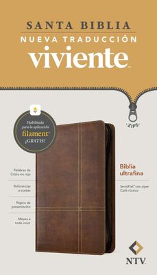 Biblia NTV ultrafina de zíper, con Filament Café (Free Shipping)