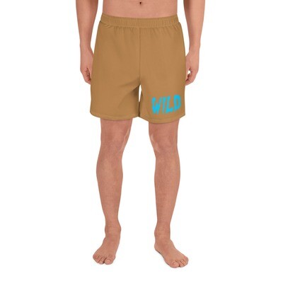 Men's Athletic Long Shorts (Tan/Purple)
