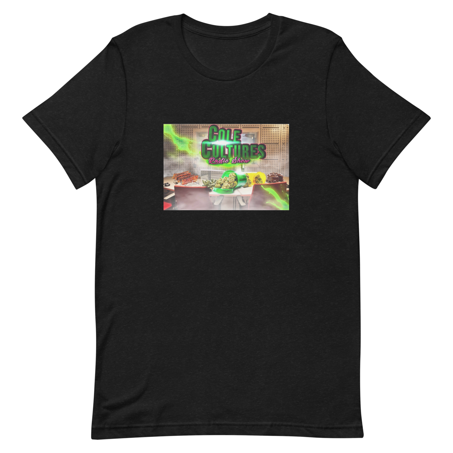 Radio Show Unisex T-shirt, Color: Black Heather, Size: XS
