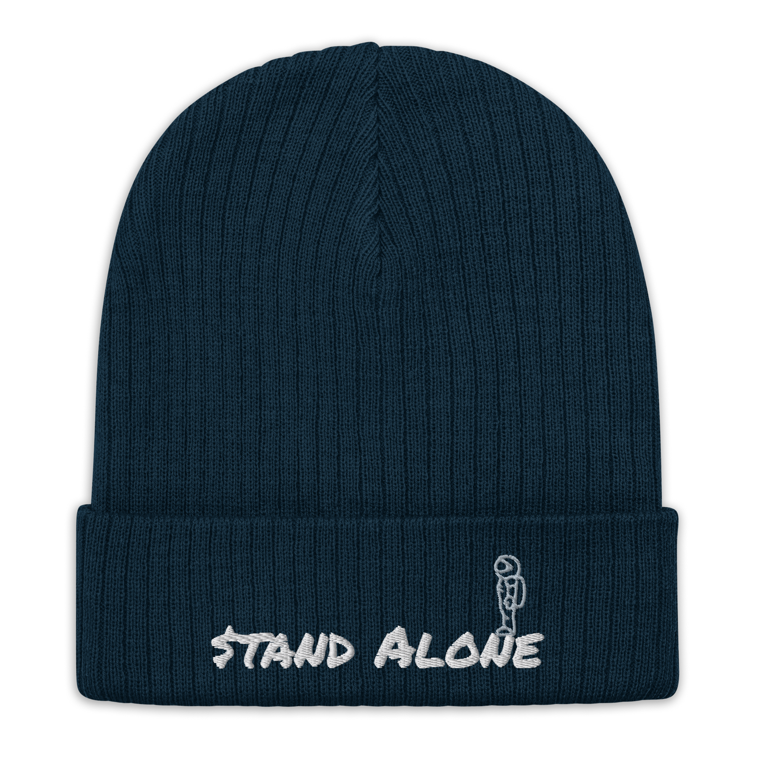 Ribbed Knit Beanie (White)