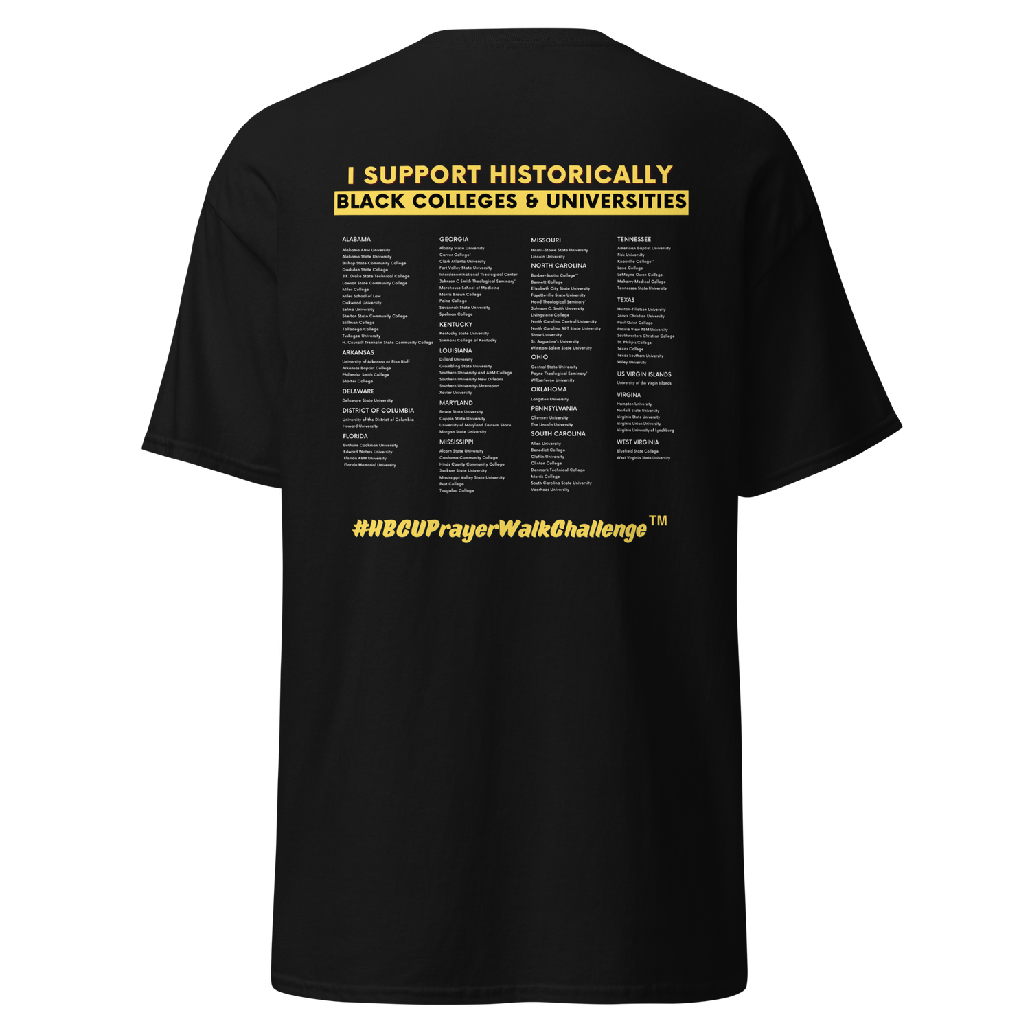 All HBCU’s - Prayer Walk Tee (Black)