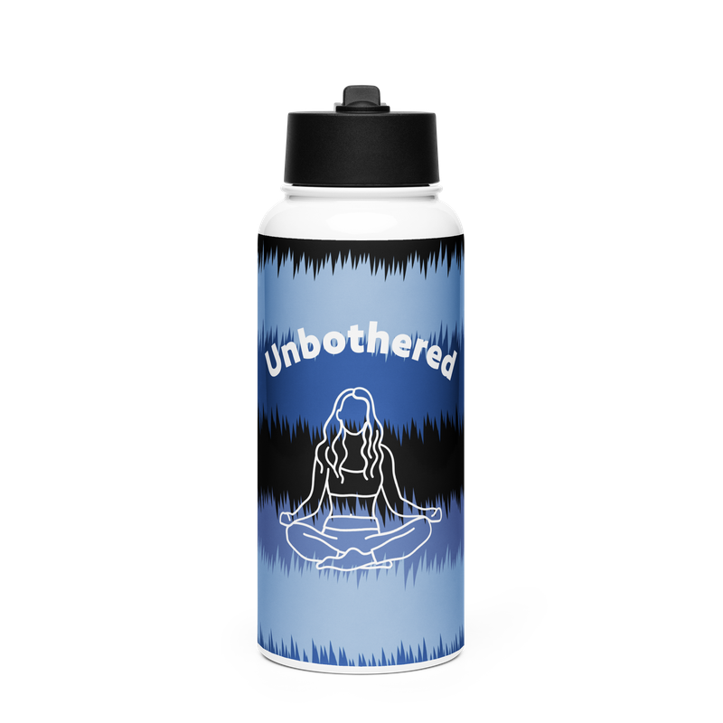 Unbothered Stainless Steel Water Bottle w/ Straw Lid (White)