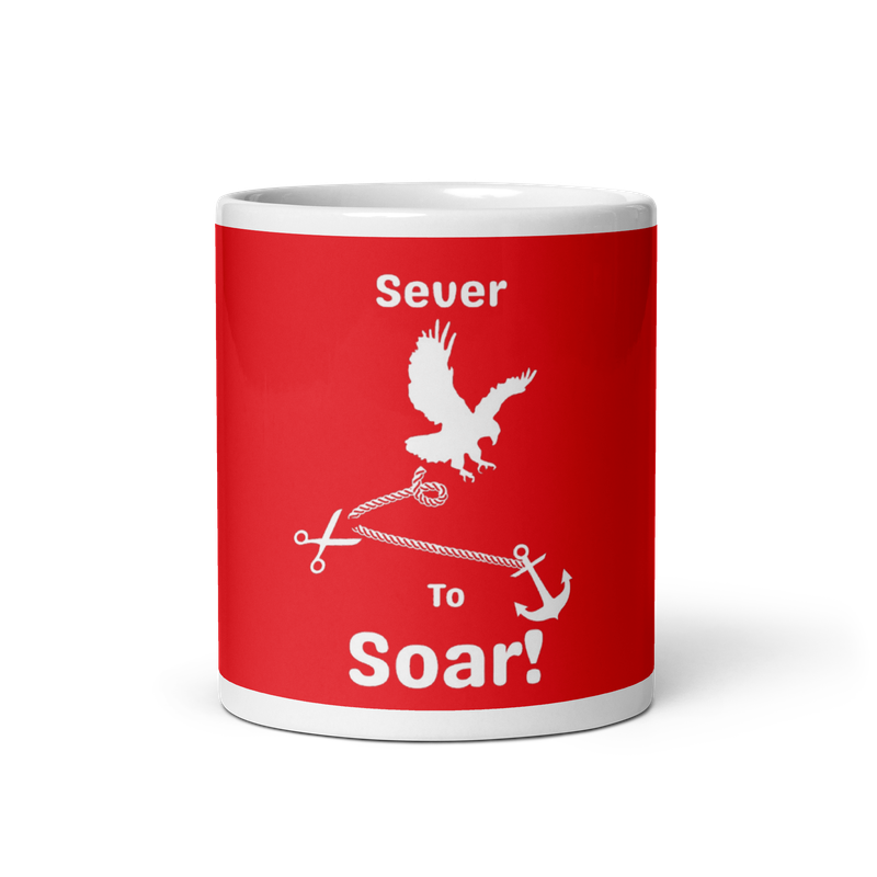 Sever to Road mug (red/white font)
