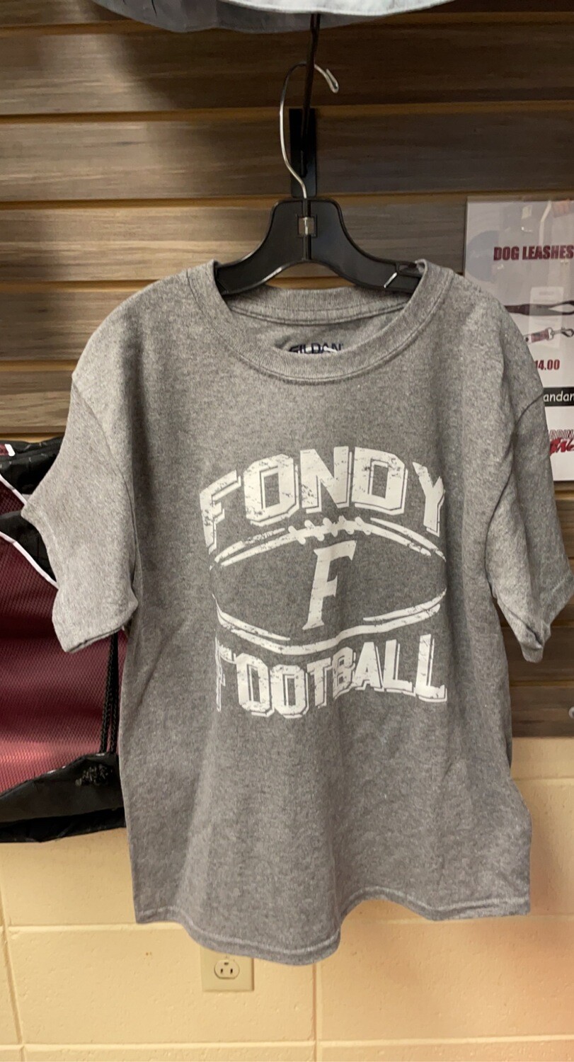 Grey Youth Football T-Shirt (Youth Large)