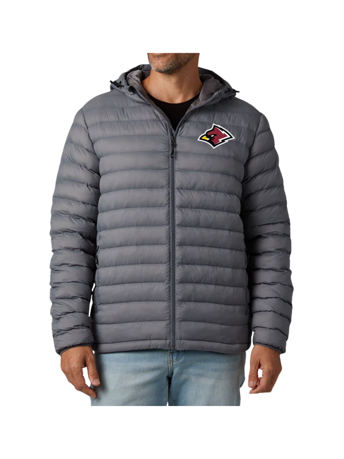 Mens Light Grey Coat with Hood