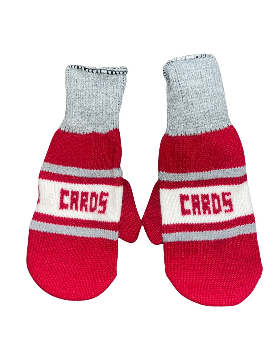Grey and Red Mittens