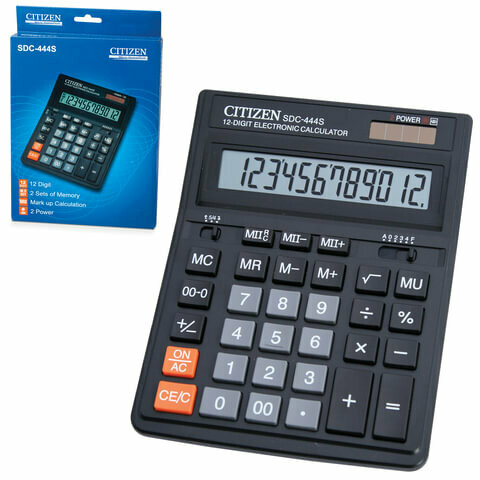 Калькулятор Citizen SDC-444S 12 разрядов 199*153мм