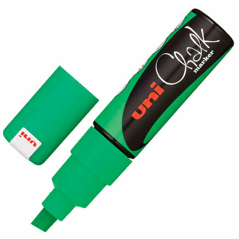 Маркер меловой 8мм UNI Chalk PWE-8K 142636  зеленый