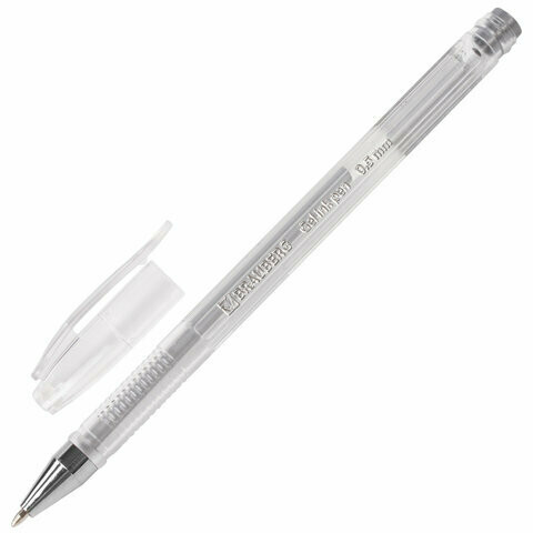 Ручка гелевая 0.5мм BRAUBERG "Jet" 142159 серебро