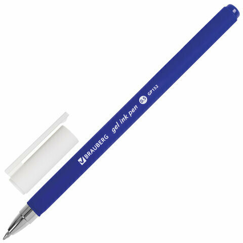 Ручка гелевая 0.5мм BRAUBERG "Matt Gel" 142945 синяя
