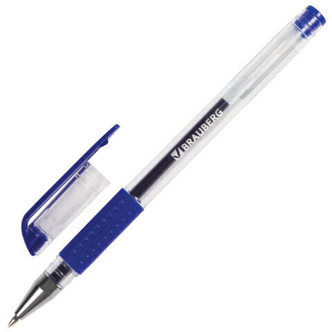 Ручка гелевая 0.5мм BRAUBERG "Number One" 141193 синяя