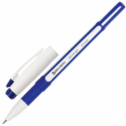 Ручка гелевая 0.5мм BRAUBERG "Contact" 141184 синяя