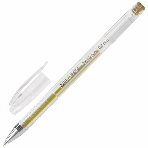 Ручка гелевая 0.5мм BRAUBERG "Jet" 142160 золото