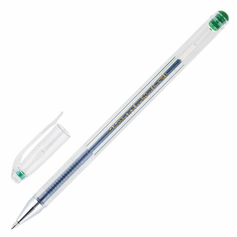 Ручка гелевая 0.5мм CROWN "Hi-Jell" 143066 зеленая