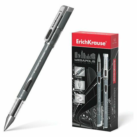 Ручка гелевая 0.5мм ERICH KRAUSE "Megapolis Gel" 141236 черная