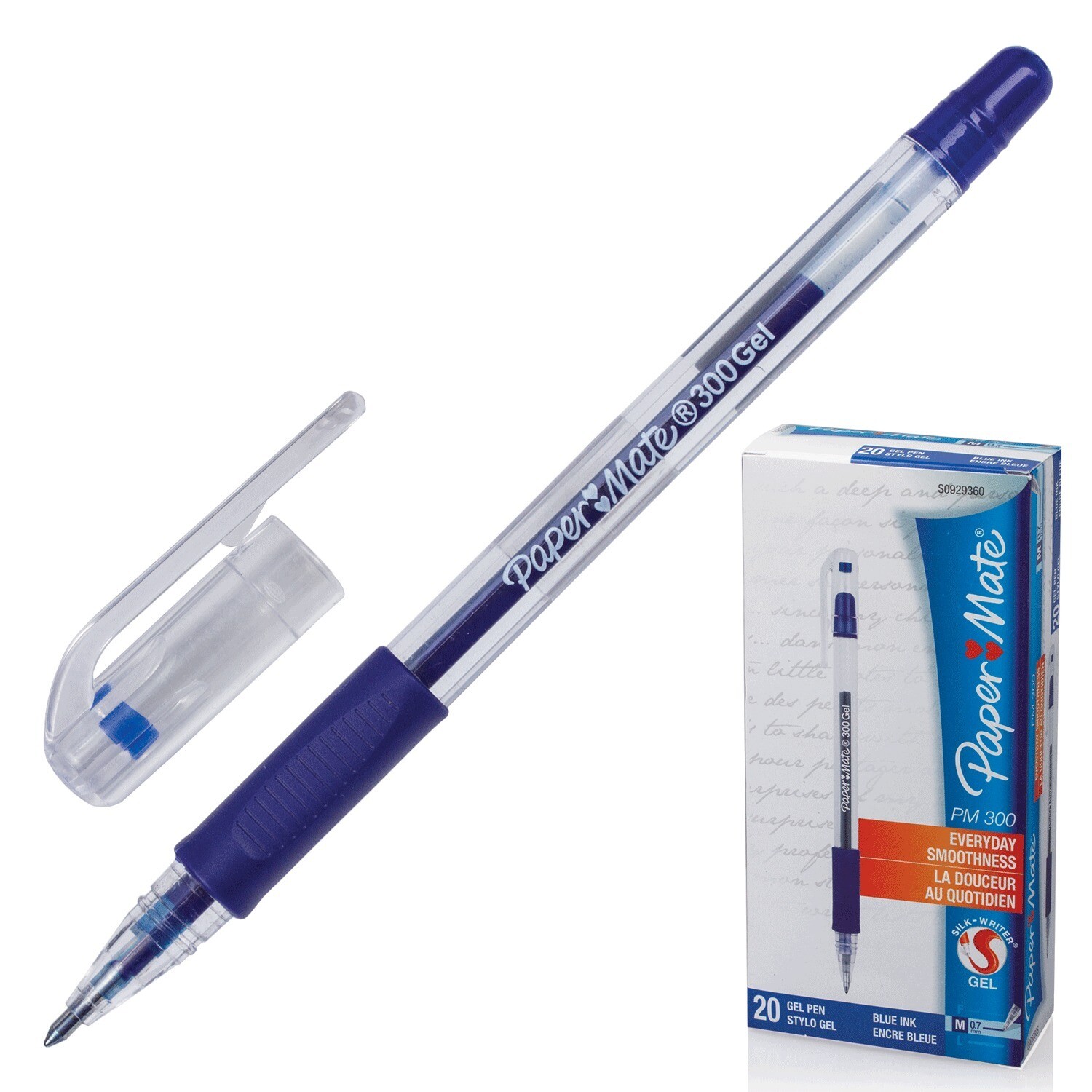 Ручка гелевая 0.7мм PAPER&MATE "300Gel" синяя