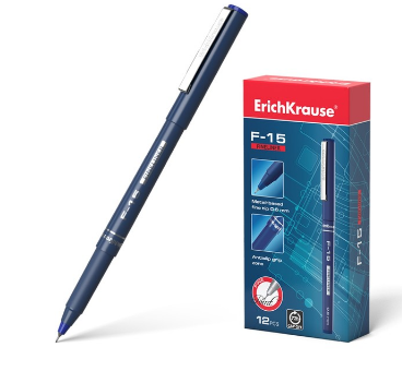 Ручка капиллярная 0.6мм ERICH KRAUSE "F-15" 37065 синяя