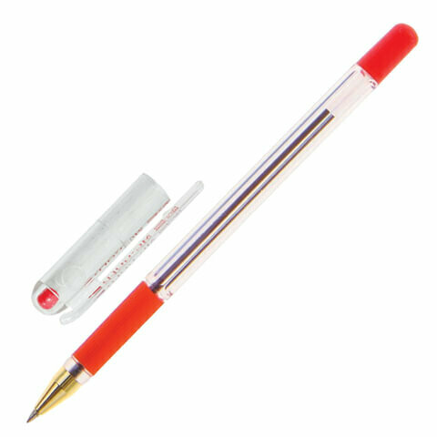Ручка масляная 0.5мм MUNHWA "MC Gold" BMC-03 красная
