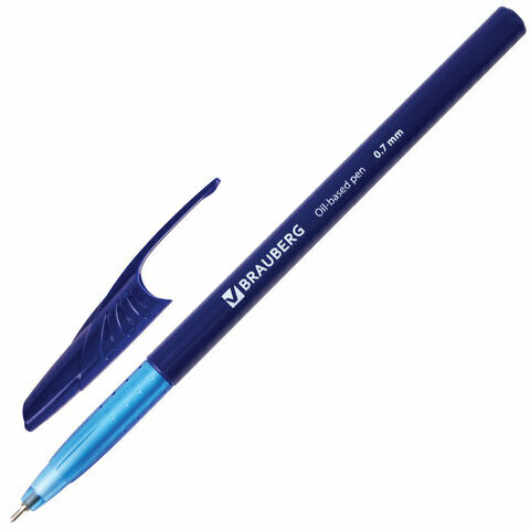 Ручка масляная 0.7мм BRAUBERG "Oil Base" 141634 синяя