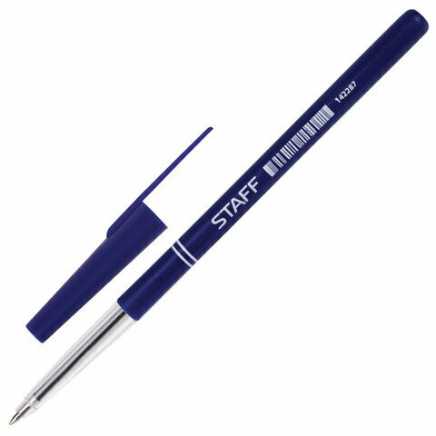 Ручка шариковая 0.7мм STAFF "Офисная" 142287 синяя