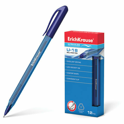 Ручка шариковая 1мм ERICH KRAUSE "U-18" EK32534 синяя