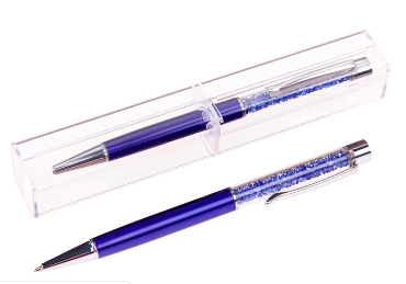 Ручка шариковая в футляре CALLIGRATA "Стразы" 131976 синие кристаллы