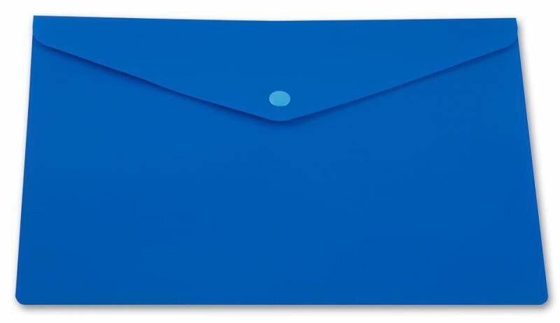 Папка-конверт с кнопкой А5 180 мкм БЮРОКРАТ -PK804A5Nblu синяя
