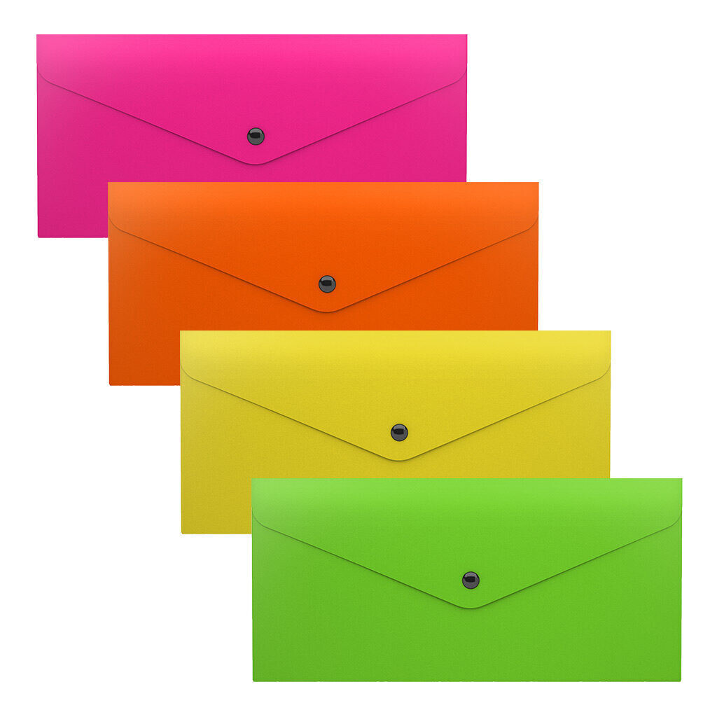 Папка-конверт с кнопкой C6+ 180 мкм ERICH KRAUSE "Glossy Neon" 50304 цвет