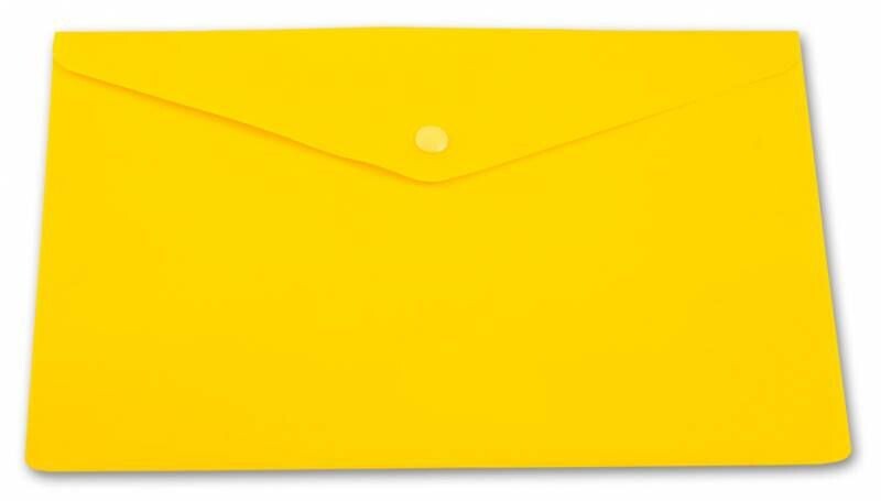 Папка-конверт с кнопкой А4 180 мкм БЮРОКРАТ -PK803ANyellow жёлтая
