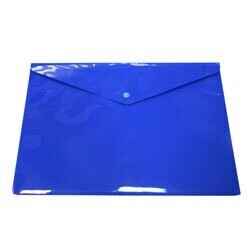 Папка-конверт с кнопкой А4 180 мкм БЮРОКРАТ -PK803ANblue синяя