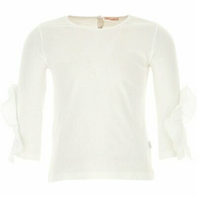 Il Gufo - T-shirt manica rouches bianca