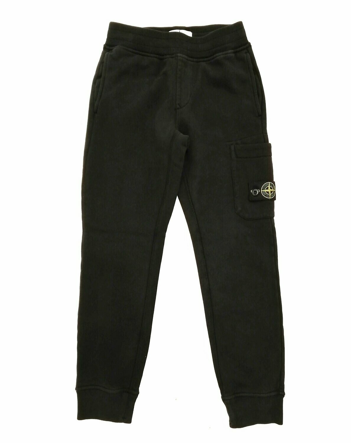 Stone Island - Pantalone felpa nero felpato, Size: 6 anni