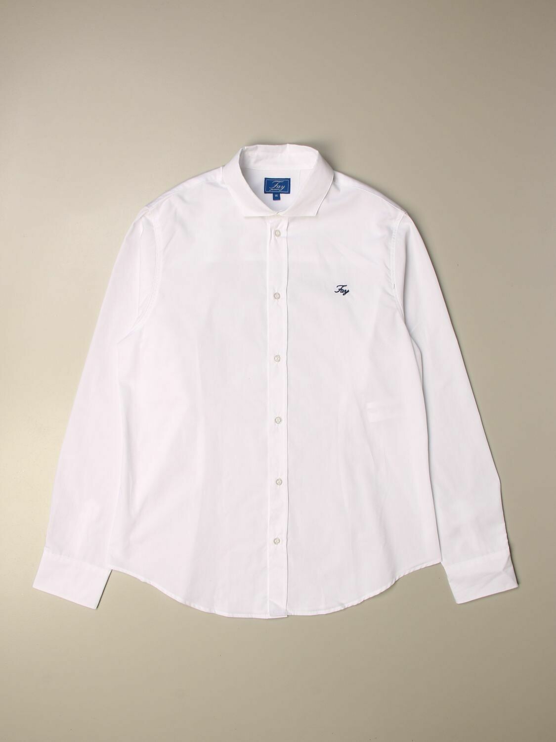 Fay - Camicia bianca con logo ricamato, size: 4 anni