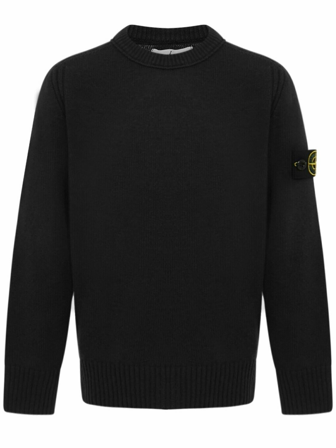 Stone Island - Golf girocollo nero in lana e cashmere, size: 8 anni