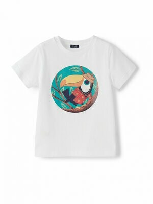 Il Gufo - T-shirt bianca stampa tucano
