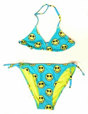 MC2 Saint Barth - Bikini azzurro con smile gialli