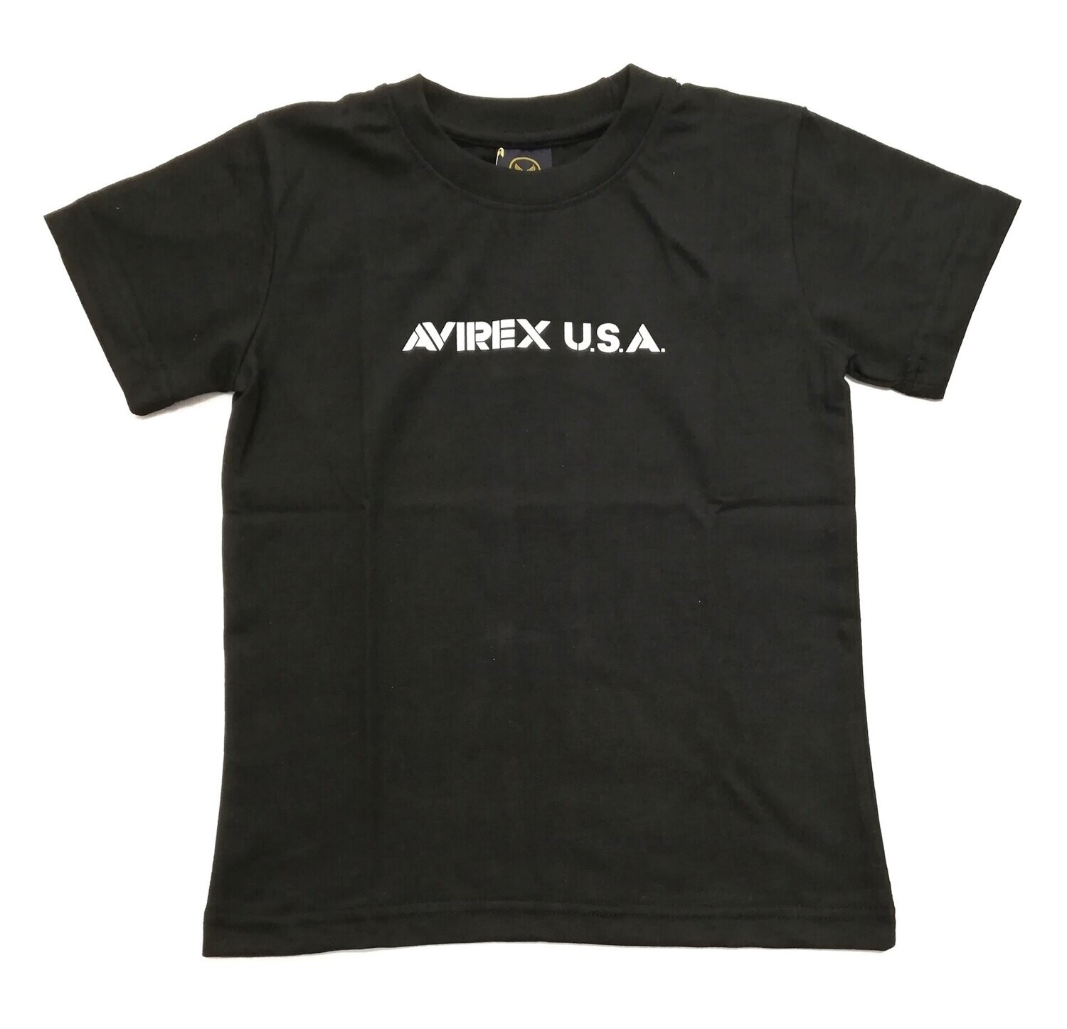Avirex - T-shirt nera logo bianco, Size: 6 anni
