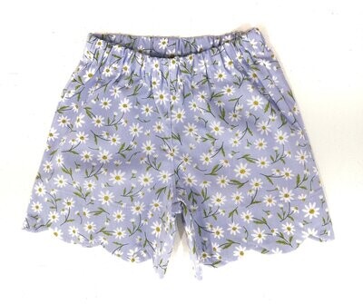Per Te - Shorts in cotone lilla con margherite