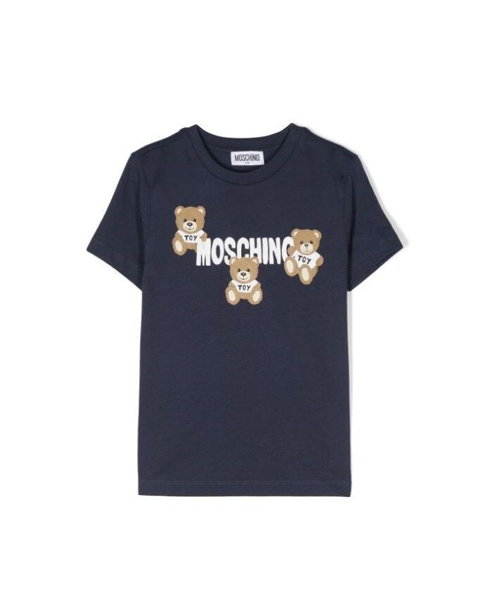 Moschino-t-shirt blu orsetti, size: 4 anni