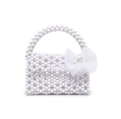 Monnalisa-borsetta bianca perle