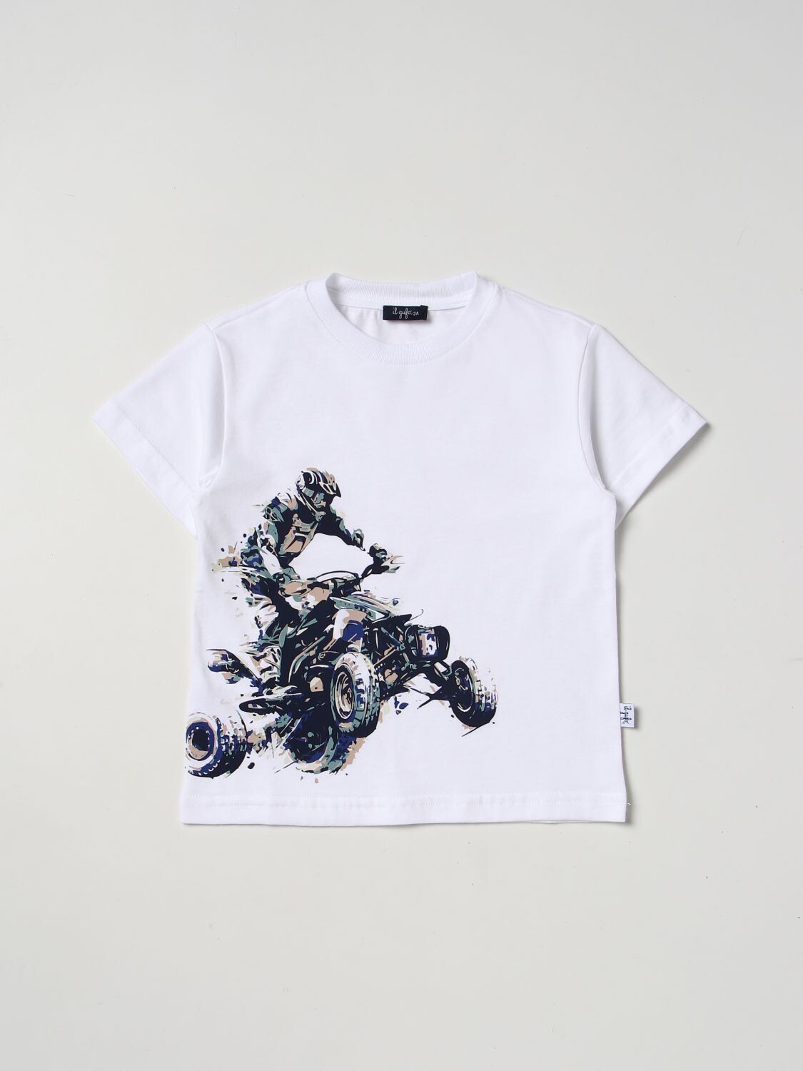 Il Gufo-t-shirt bianca stampa quad, size: 2 anni