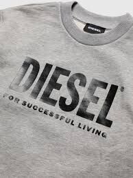 Diesel-felpa girocollo grigio delavè, size: 4 anni