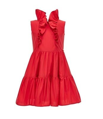 Monnalisa-abito rosso cotone