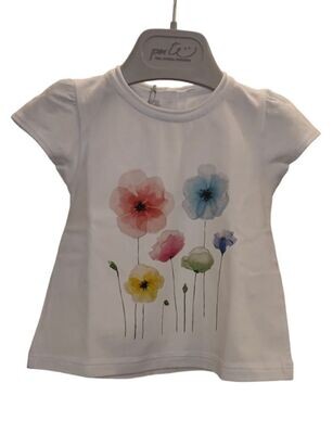 Per Te-t-shirt bianca con fiori