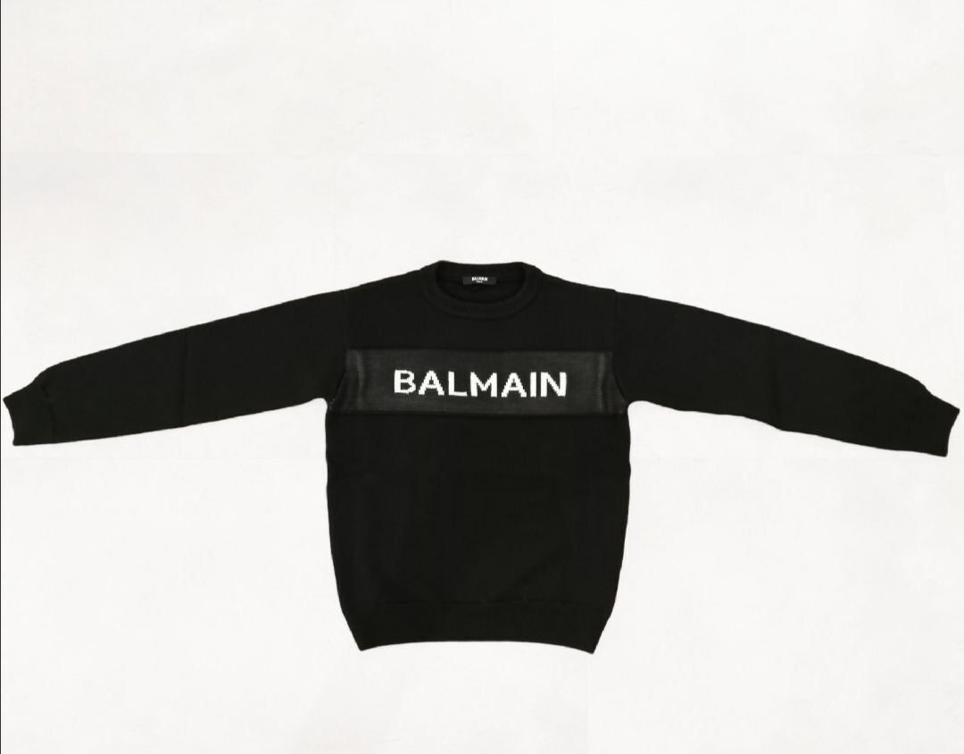 Balmain - Girocollo lana con logo, Size: 12 anni