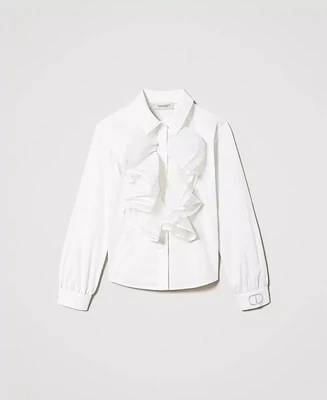 Twinset-camicia bianca con rouches