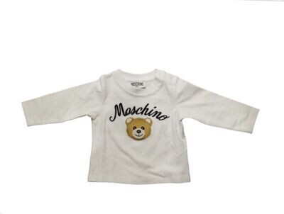 Moschino-t-shirt panna logo orso