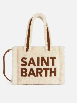 Saint Barth - Borsa teddy logo beige maxi logo